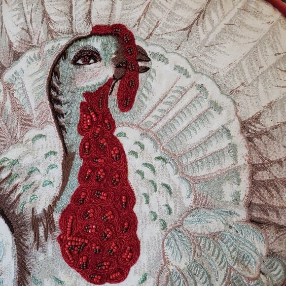 John Derian Beaded Turkey Pillow Round 16” x Target - Picture 5 of 13